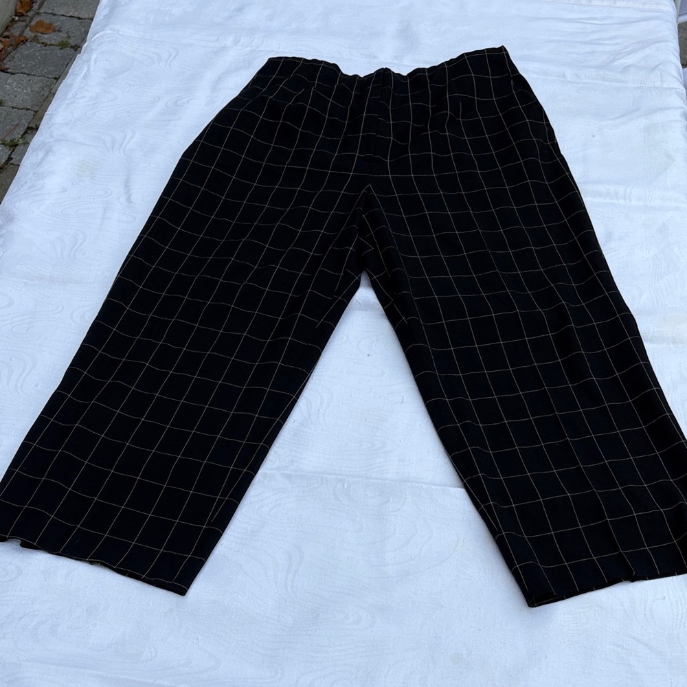 Talbots Black Grid Pattern Pants - image 1